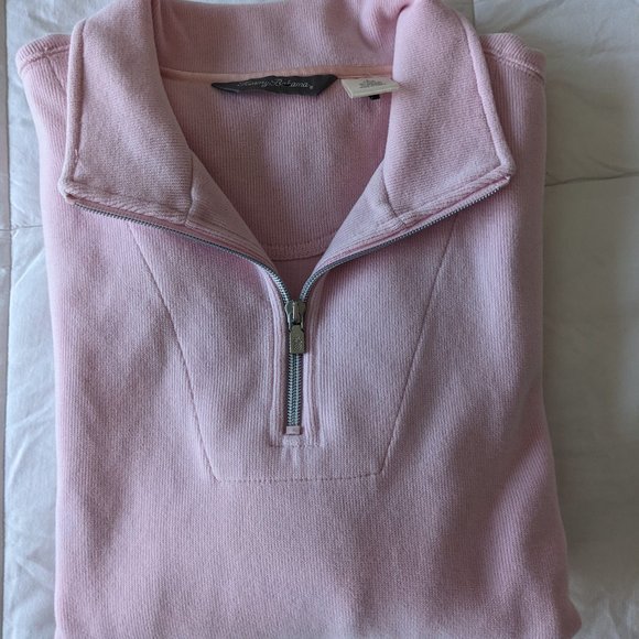 Tommy Bahama 1/4 Zip Aruba Sweatshirt Women's L Pink - Picture 2 of 10
